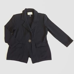 St. John Jeans Black Wook Blend Blazer Cardigan